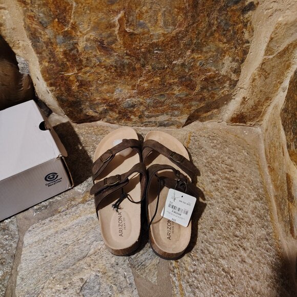 Arizona Fairhaven Womens Adjustable Strap Footbed Sandals Size 8 M Brown NIB NWT - Picture 8 of 11